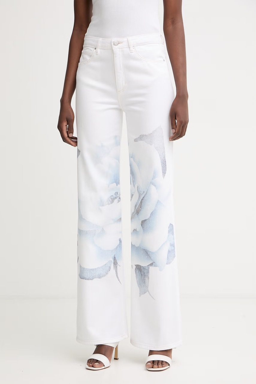 Guess blugi wide leg pentru femei Guess blugi wide leg pentru femei