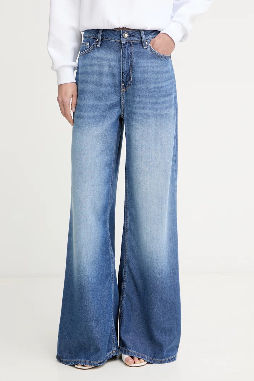 Guess blugi wide leg pentru femei Guess blugi wide leg pentru femei
