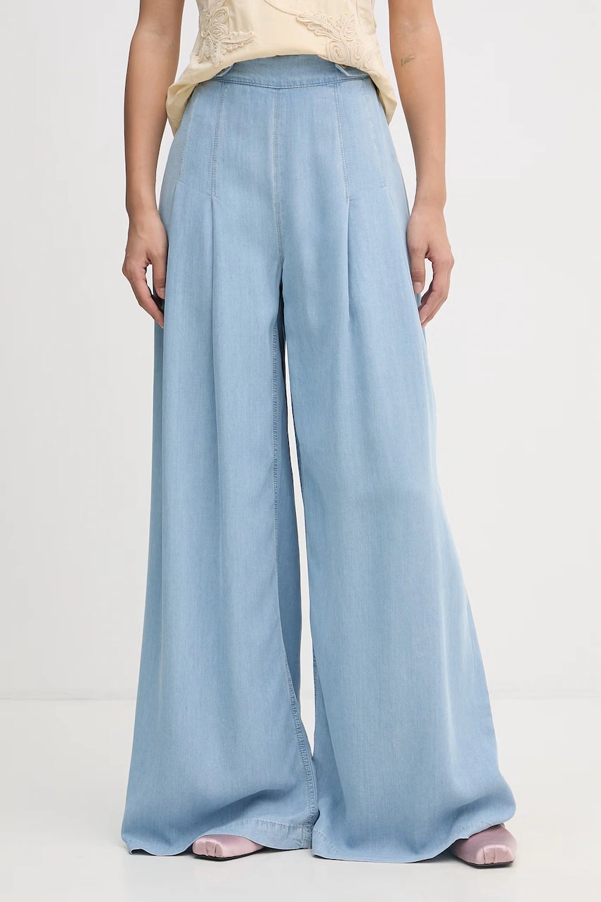 Pantaloni de femei blugirl blumarine din lyocell Pantaloni de femei blugirl blumarine din lyocell