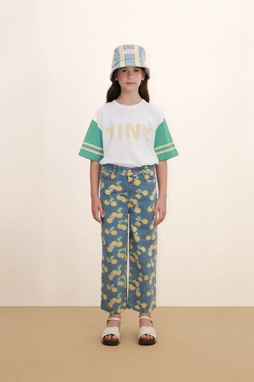 Blugi tinycottons pentru copii ORANGES DENIM Blugi tinycottons pentru copii ORANGES DENIM