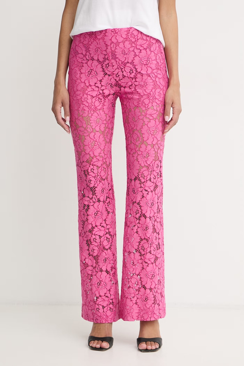 Pantaloni evazați din dantelă pentru femei pinko Pantaloni evazați din dantelă pentru femei pinko