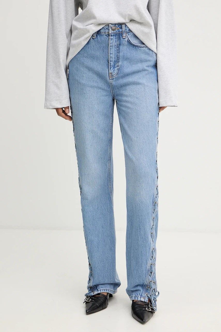 Blugi rotate cu talia înaltă Blugi rotate cu talia înaltă