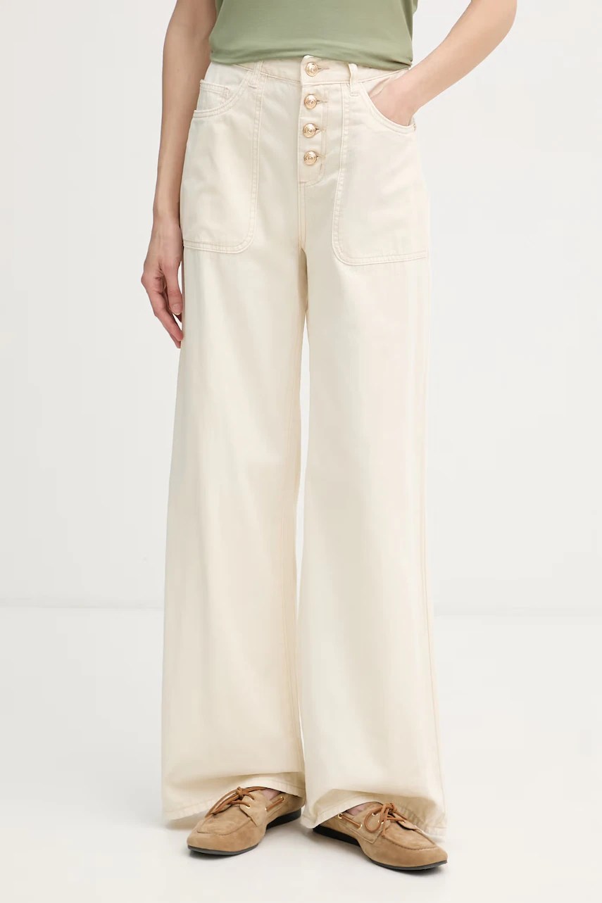 Pantaloni wide leg pentru femei din bumbac gaudi Pantaloni wide leg pentru femei din bumbac gaudi