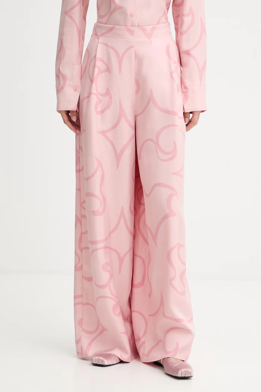 Pantaloni wide leg pentru femei marimekko, din vâscoză Pantaloni wide leg pentru femei marimekko, din vâscoză