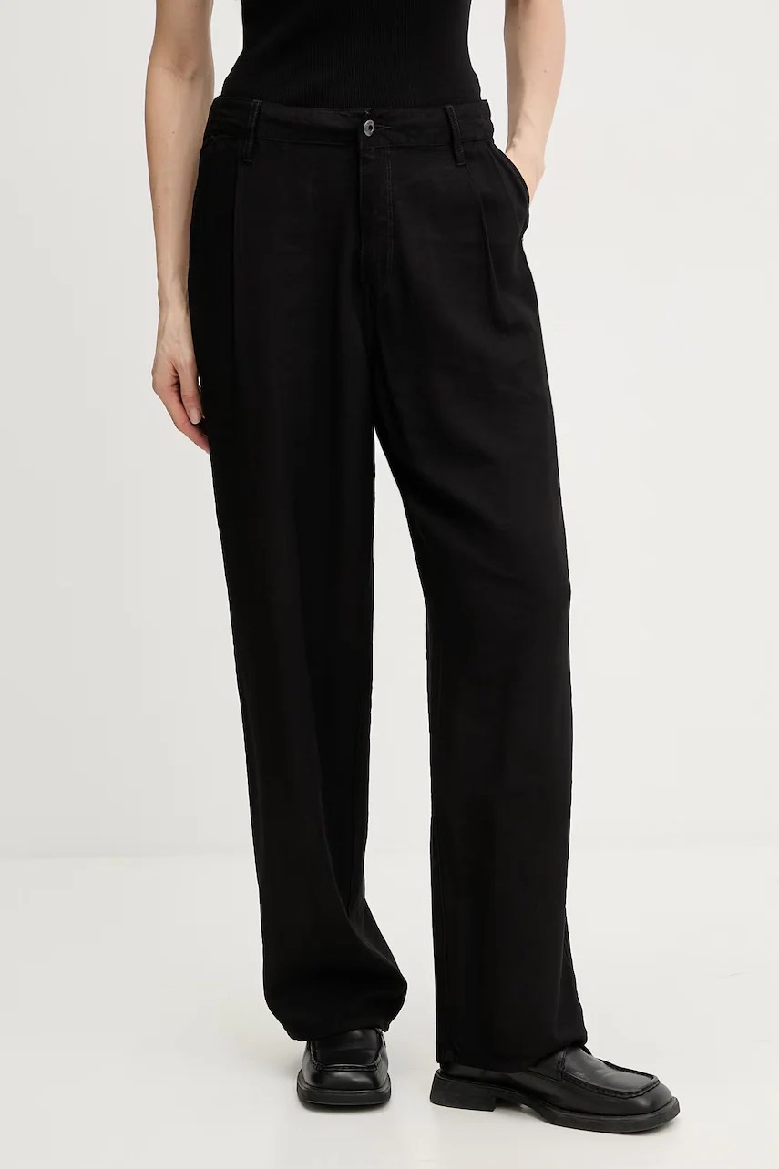 G-star pantaloni din vâscoză pentru femei, model pleated chino G-star pantaloni din vâscoză pentru femei, model pleated chino