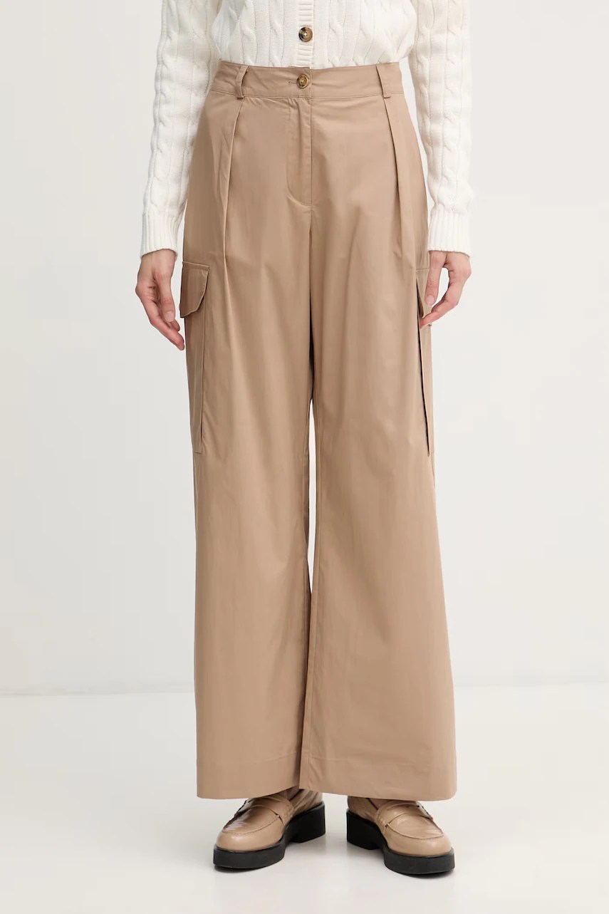 Pantaloni cargo blauer pentru femei, din bumbac CARYLL Pantaloni cargo blauer pentru femei, din bumbac CARYLL