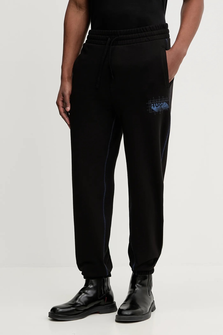 Pantaloni de trening HUGO blue din bumbac Notharos Pantaloni de trening HUGO blue din bumbac Notharos