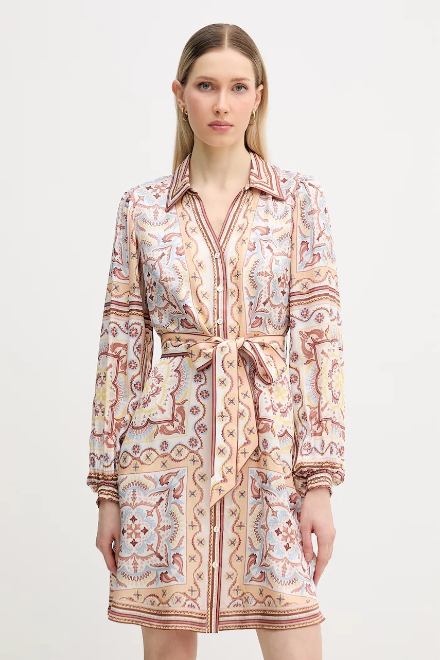 Rochie tip cămașă hale bob cu amestec de mătase Arlo Rochie tip cămașă hale bob cu amestec de mătase Arlo