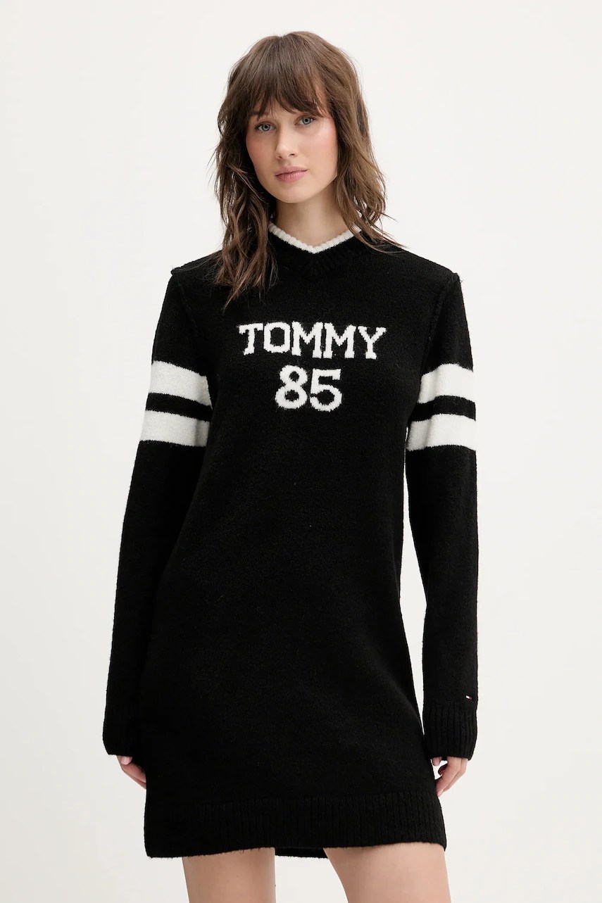 Tommy jeans rochie din amestec de lână Tommy jeans rochie din amestec de lână