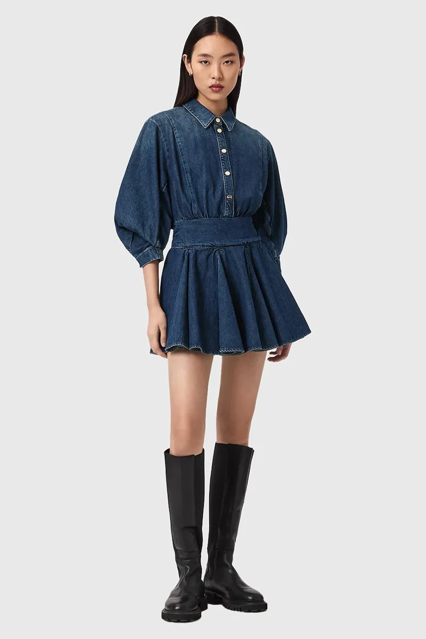 Rochie evazată din denim ARLO de la AllSaints Rochie evazată din denim ARLO de la AllSaints