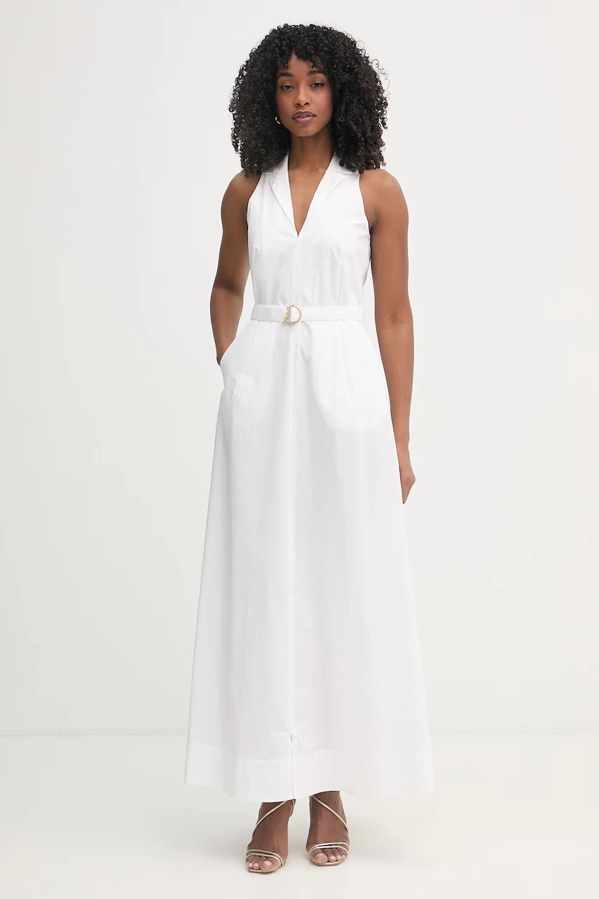 Patrizia pepe rochie maxi tip cămașă din bumbac Patrizia pepe rochie maxi tip cămașă din bumbac