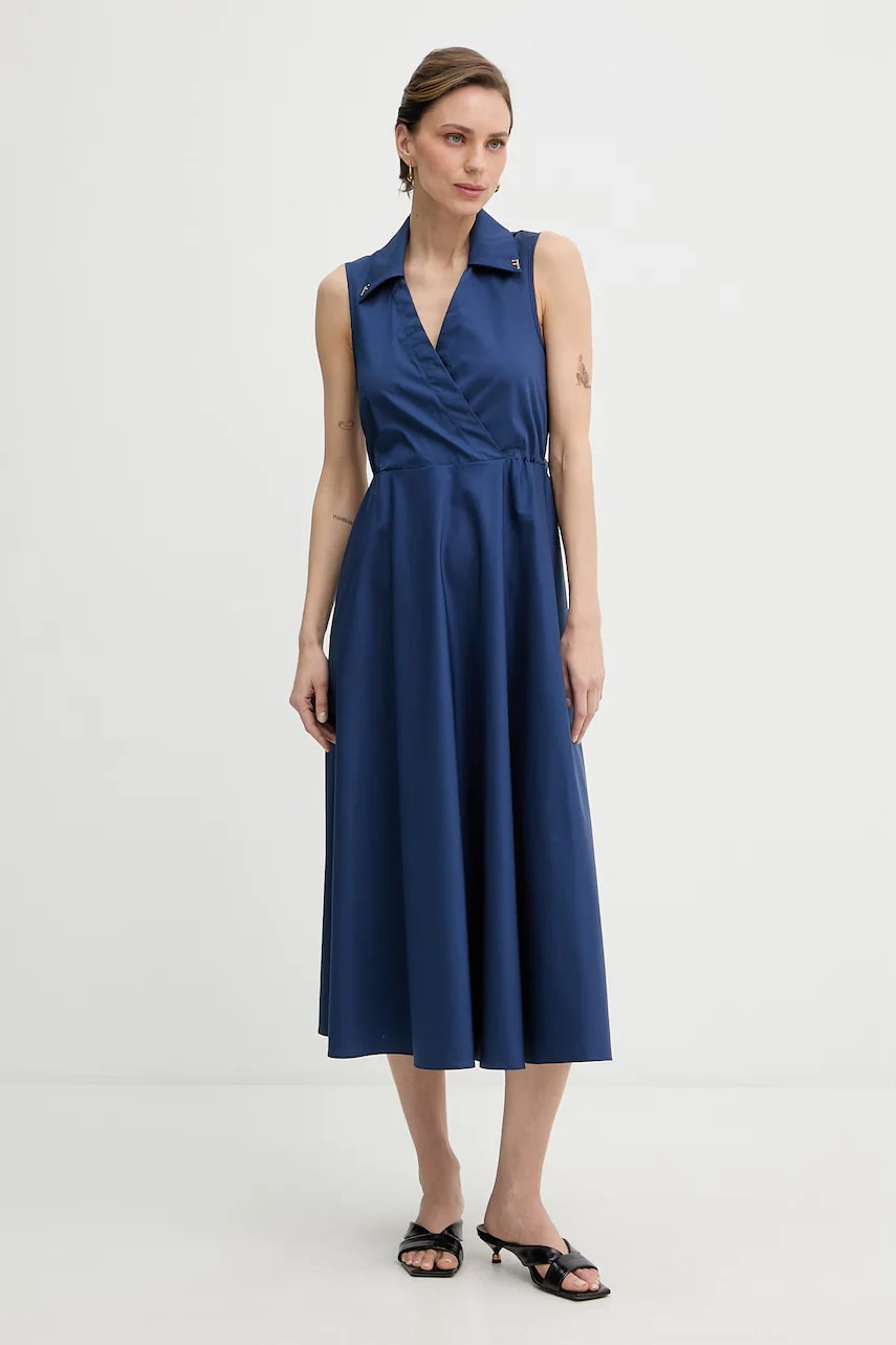 Fracomina rochie bumbac cu broderie decorativă Fracomina rochie bumbac cu broderie decorativă