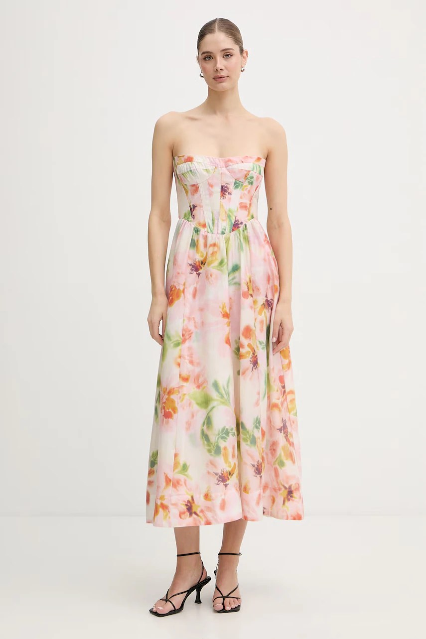 Rochie de vară bardot, din lyocell Rochie de vară bardot, din lyocell