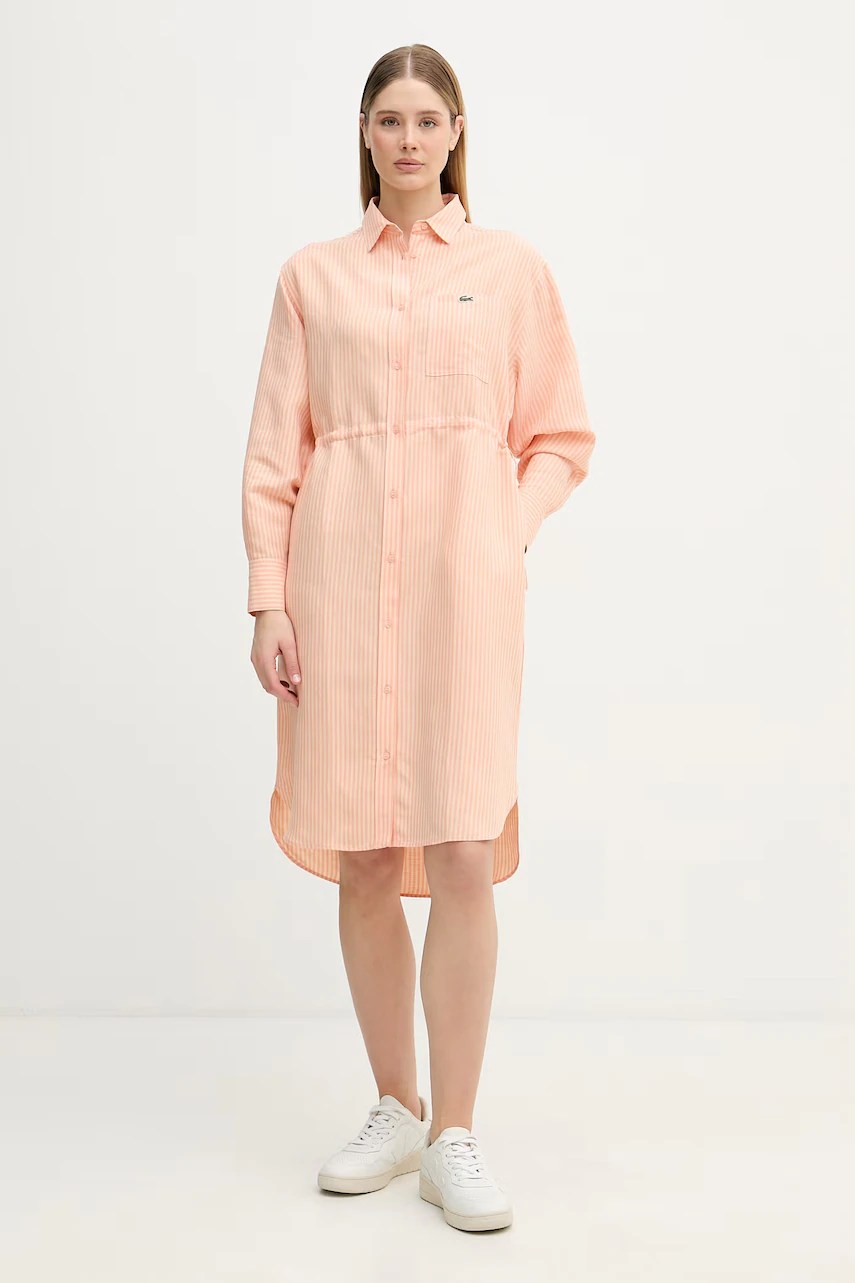 Rochie lacoste tip cămașă din in Rochie lacoste tip cămașă din in