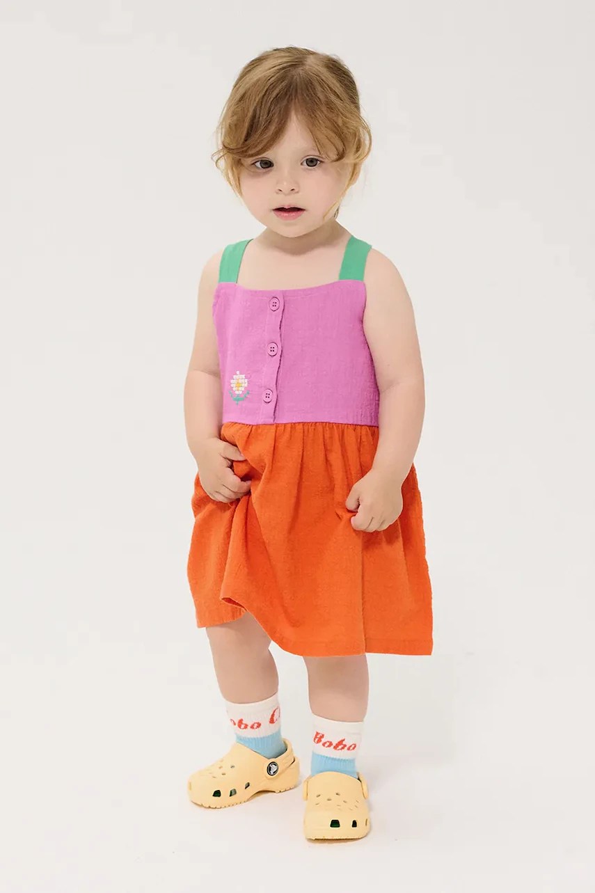 Rochie bobo choses din bumbac pentru bebeluși Pixel Daisy Rochie bobo choses din bumbac pentru bebeluși Pixel Daisy