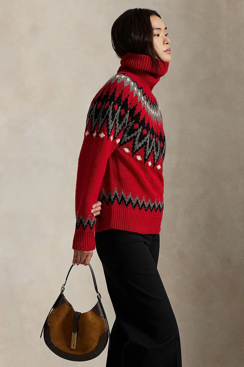 Pulover cu guler înalt de damă din lână polo ralph lauren Pulover cu guler înalt de damă din lână polo ralph lauren