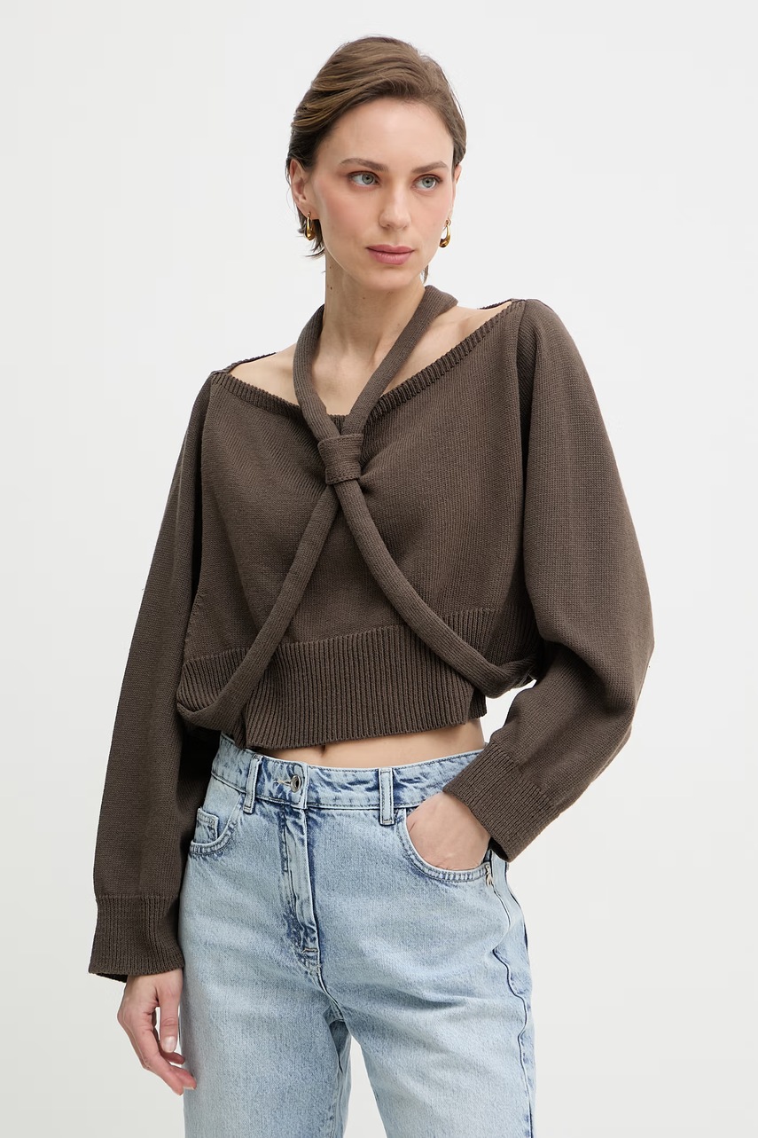 Pulover cropped de damă din bumbac haveone Pulover cropped de damă din bumbac haveone