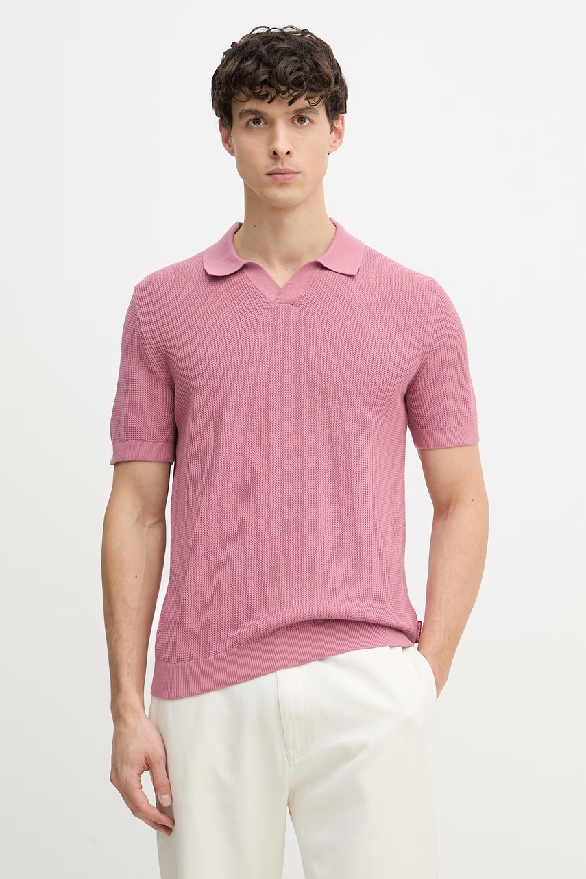 Tricou polo tricotat joop! pentru bărbați din bumbac Tricou polo tricotat joop! pentru bărbați din bumbac