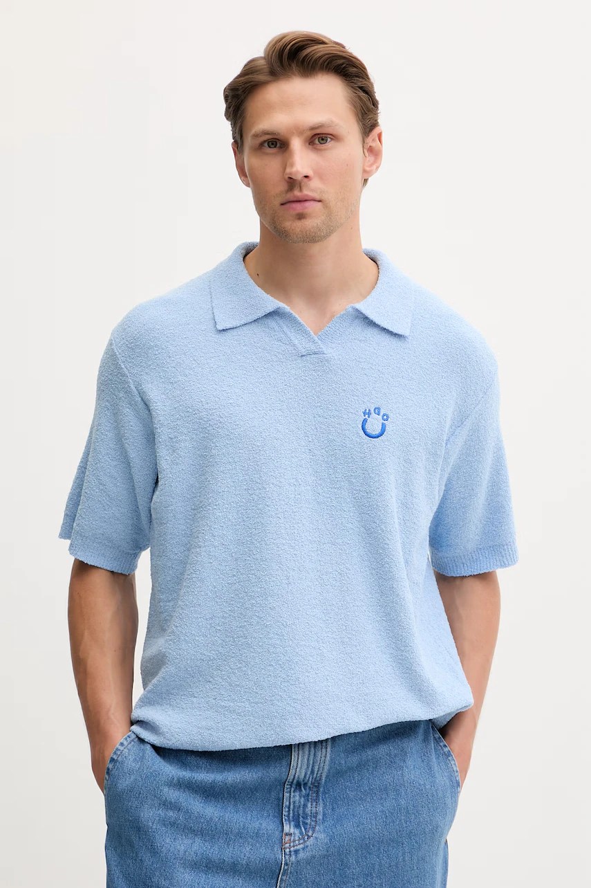 Tricou polo HUGO blue pentru bărbați, cu bumbac Sorinou Tricou polo HUGO blue pentru bărbați, cu bumbac Sorinou