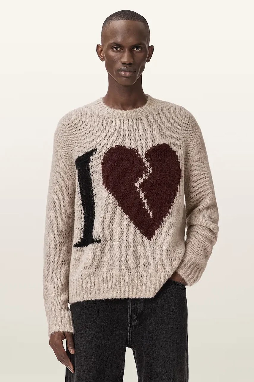 Pulover pentru bărbați AllSaints din lână LOVER KNIT Pulover pentru bărbați AllSaints din lână LOVER KNIT