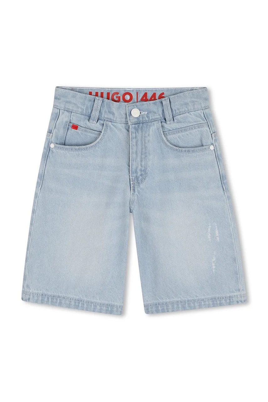 Pantaloni scurți HUGO din denim pentru copii Pantaloni scurți HUGO din denim pentru copii