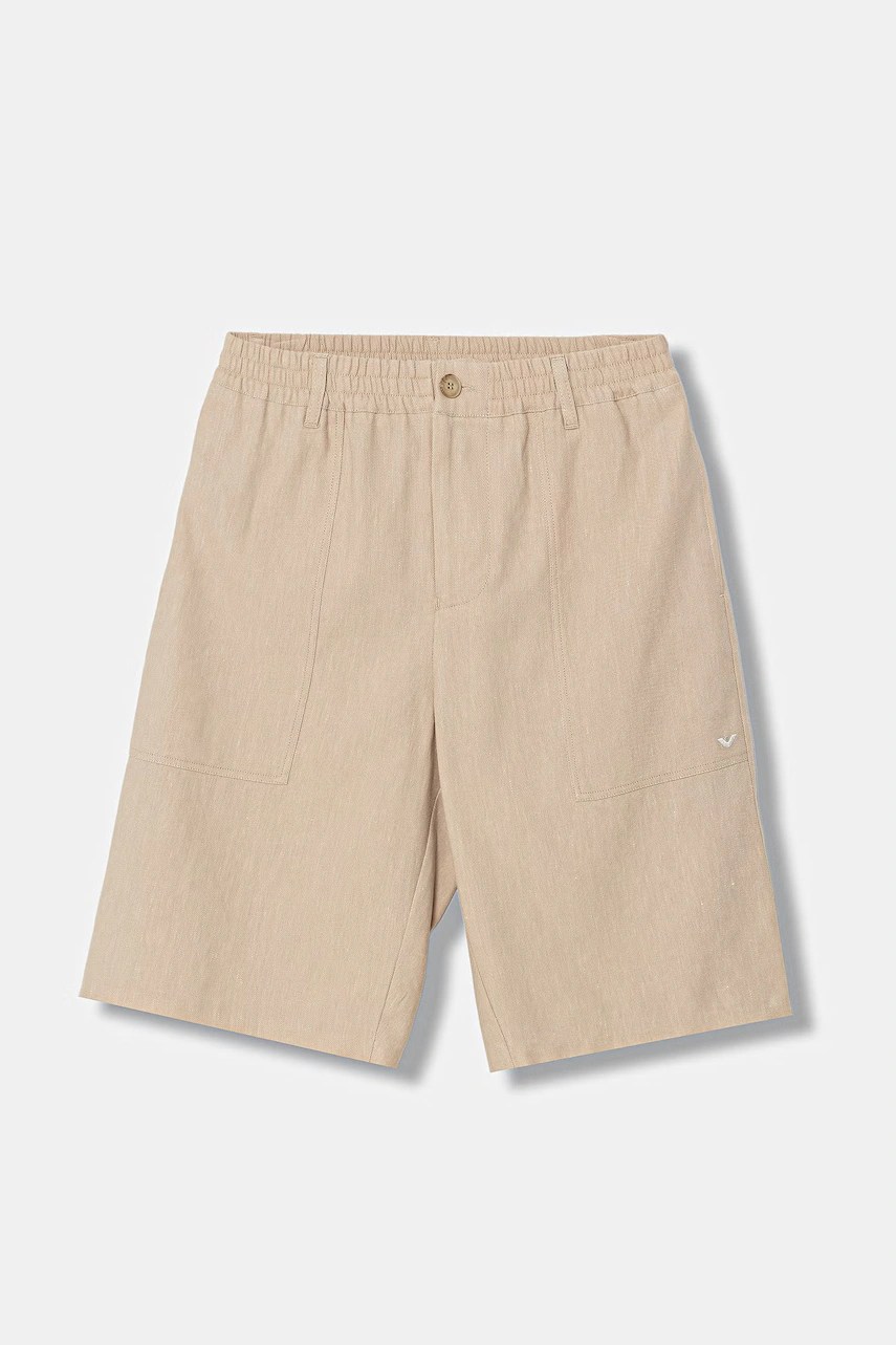 Pantaloni scurți de in pentru copii emporio armani Pantaloni scurți de in pentru copii emporio armani