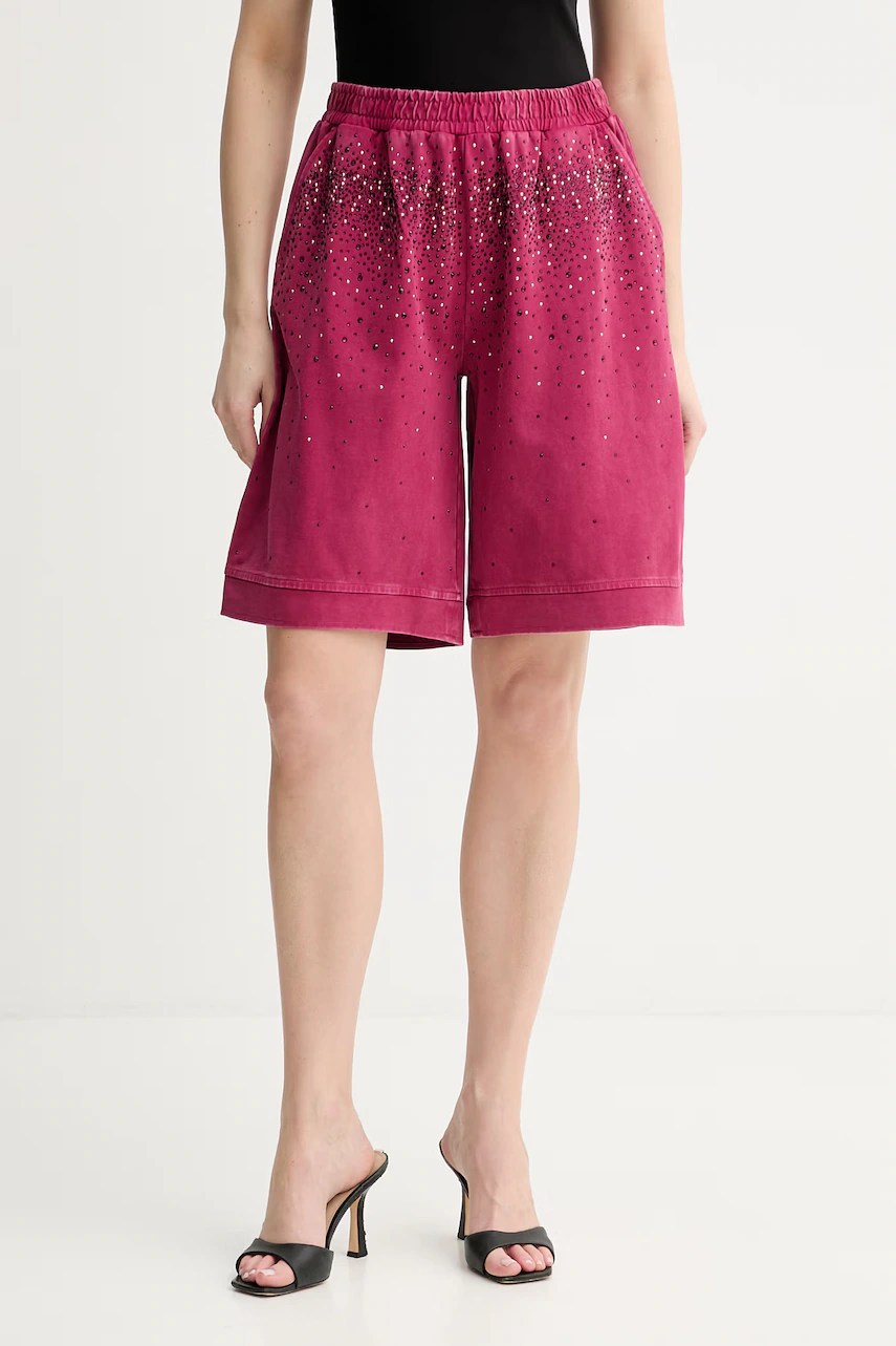 Pantaloni scurți de trening liu jo pentru femei din bumbac Pantaloni scurți de trening liu jo pentru femei din bumbac