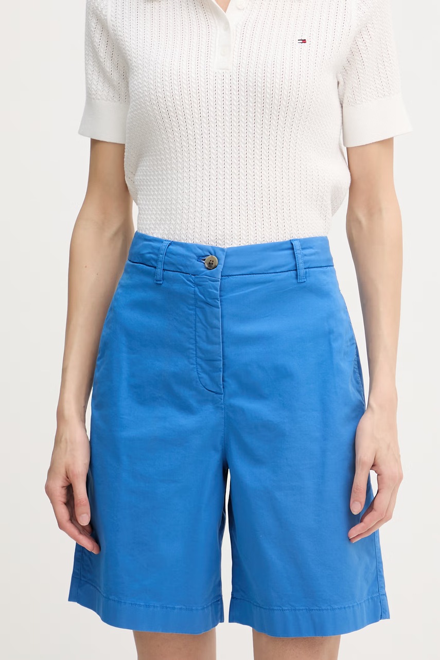 Pantaloni scurți chinos pentru femei tommy hilfiger din bumbac Pantaloni scurți chinos pentru femei tommy hilfiger din bumbac