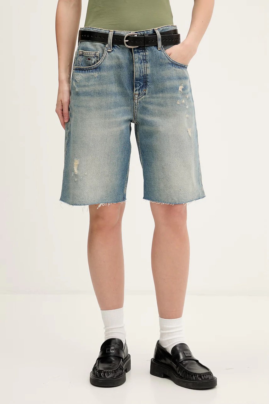 Tommy Jeans pantaloni scurți de damă din denim Tommy Jeans pantaloni scurți de damă din denim