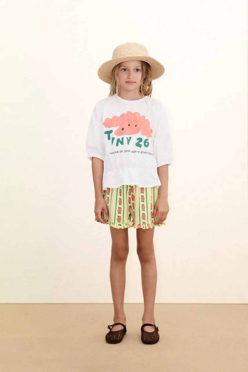 Pantaloni scurți din bumbac tinycottons cu model roz Pantaloni scurți din bumbac tinycottons cu model roz