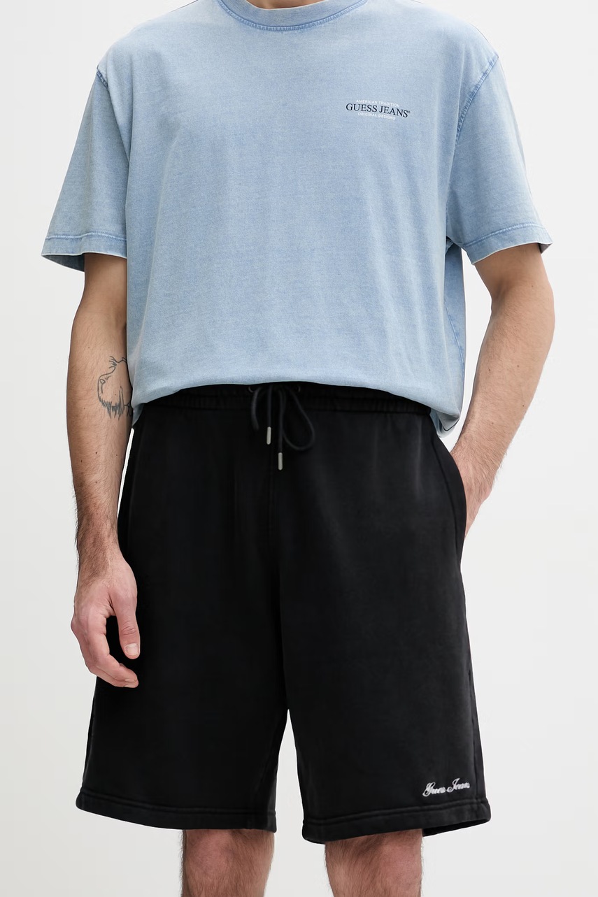 Pantaloni scurți de trening bărbați guess jeans din bumbac Pantaloni scurți de trening bărbați guess jeans din bumbac