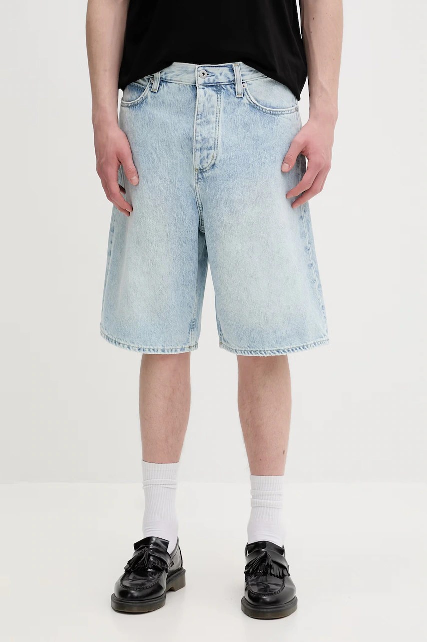 Pantaloni scurți HUGO albaștri pentru bărbați, din bumbac MASON/s Pantaloni scurți HUGO albaștri pentru bărbați, din bumbac MASON/s