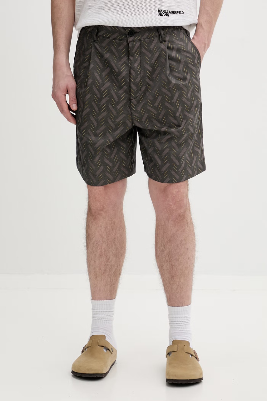 Pantaloni scurți HUGO pentru bărbați, cu amestec de lână Cino262SF1 Pantaloni scurți HUGO pentru bărbați, cu amestec de lână Cino262SF1