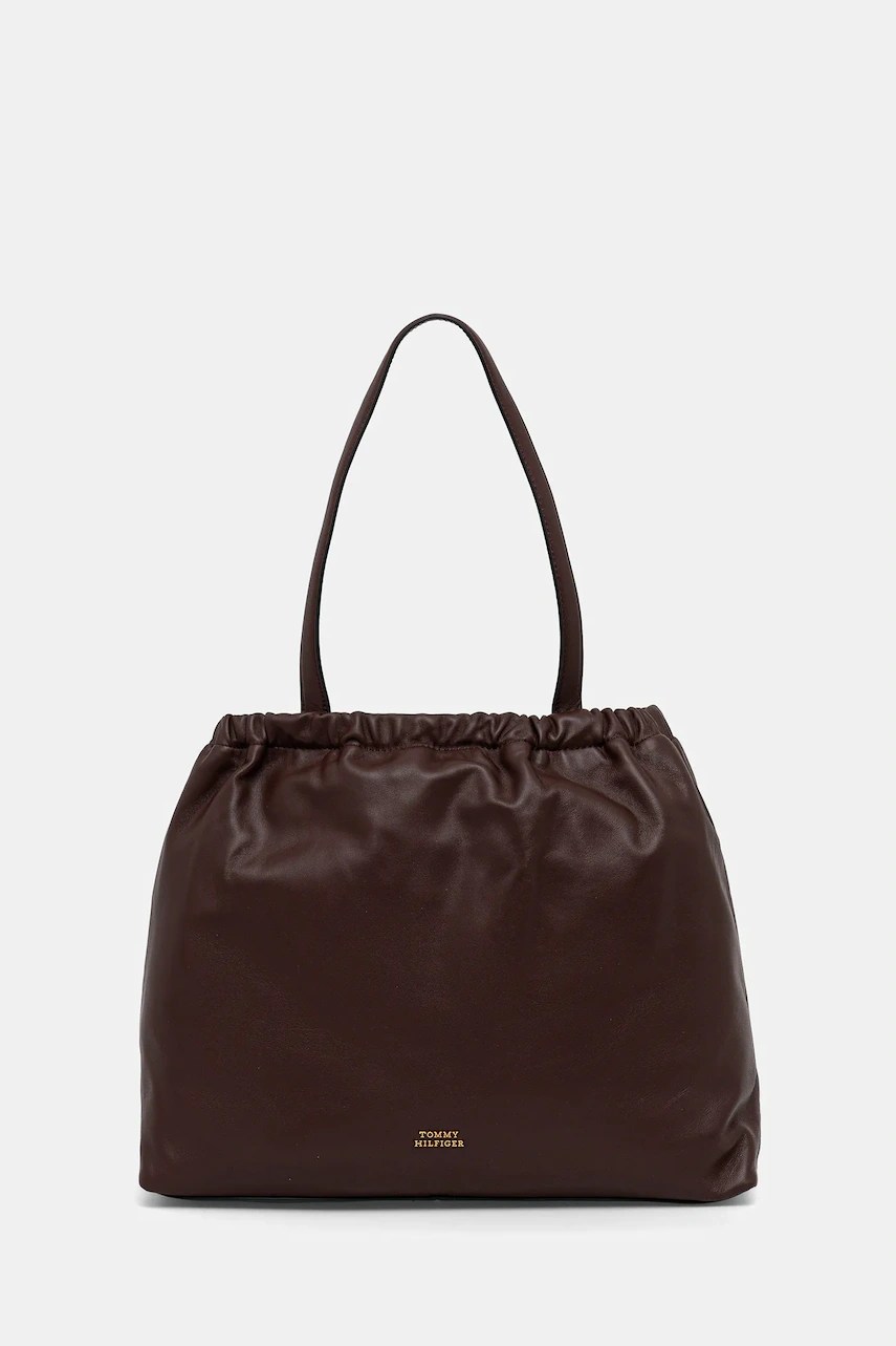 Geantă de mână din piele tommy hilfiger Geantă de mână din piele tommy hilfiger