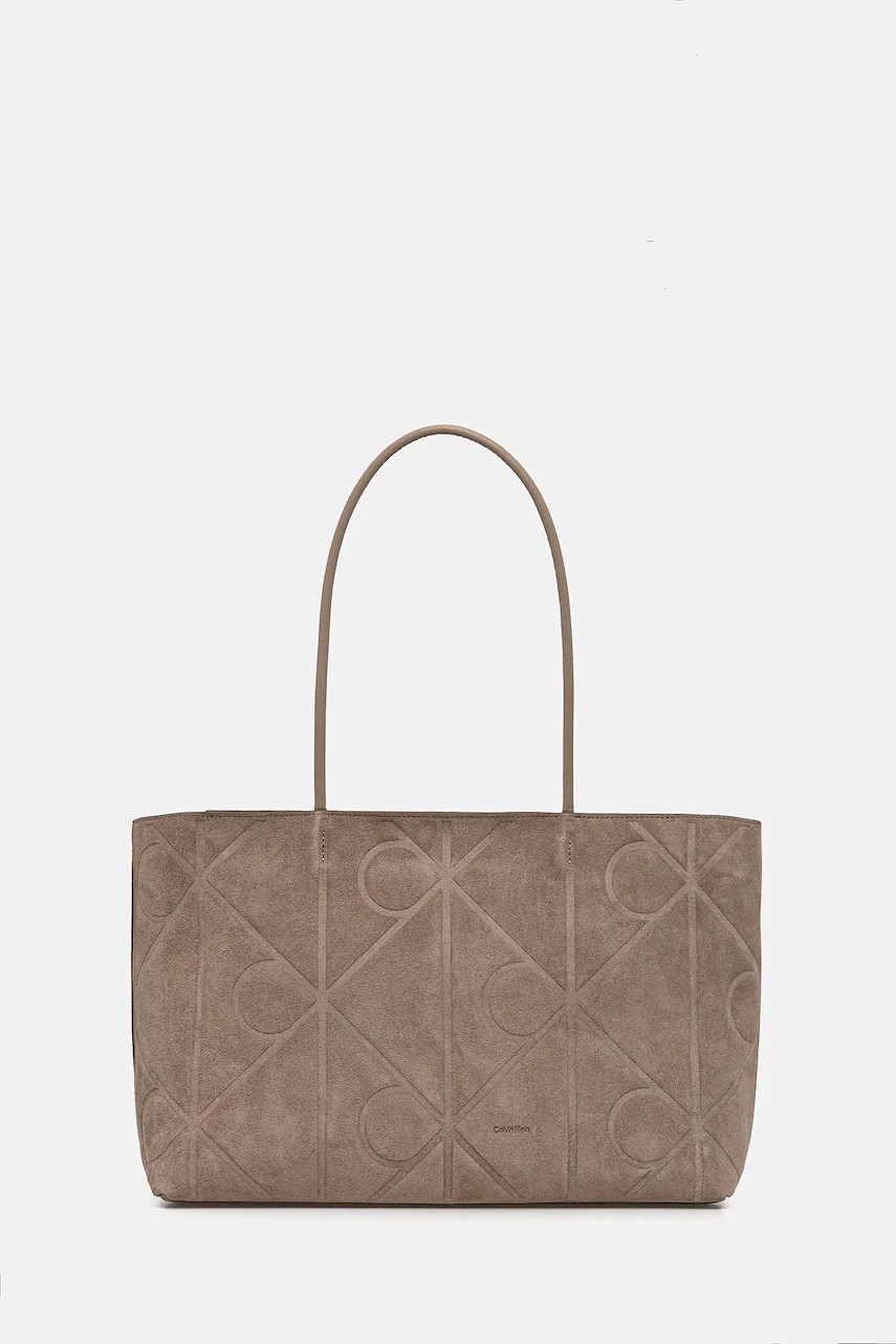 Geantă de mână din piele întoarsă calvin klein Geantă de mână din piele întoarsă calvin klein