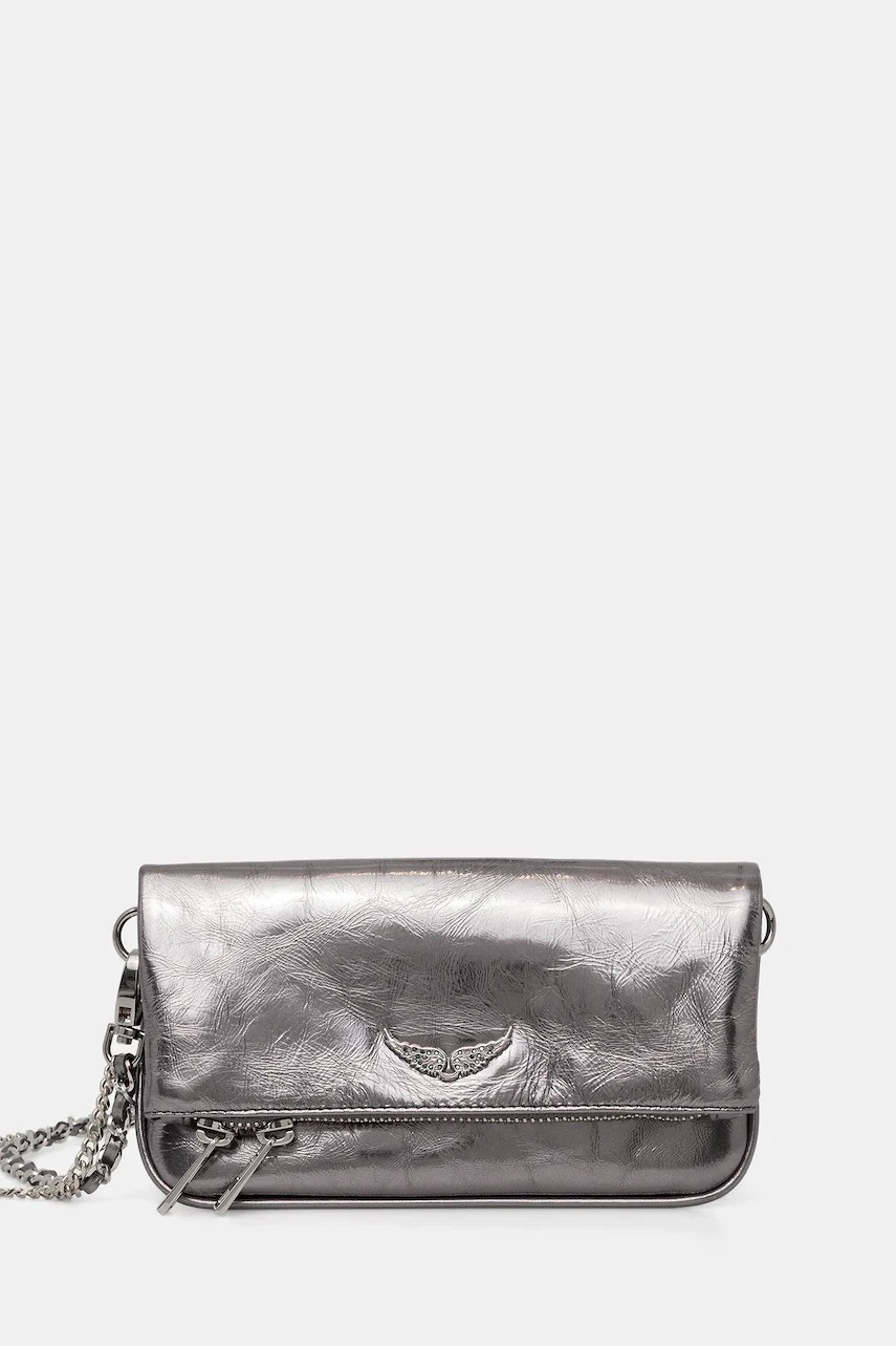 Geantă de piele ZADIG&VOLTAIRE ROCK NANO VINTAGE METAL Geantă de piele ZADIG&VOLTAIRE ROCK NANO VINTAGE METAL