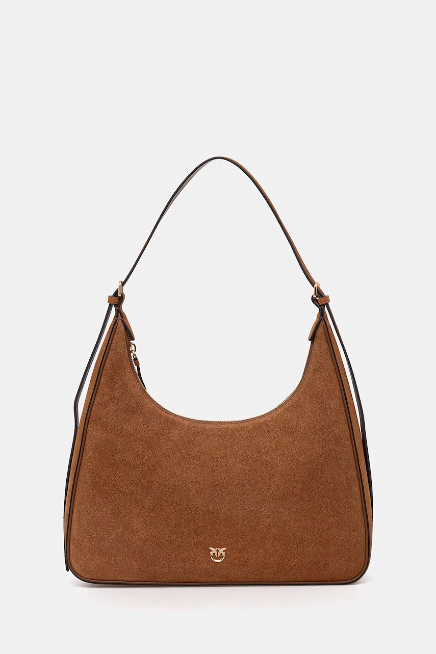 Geantă de mână pinko din piele întoarsă Geantă de mână pinko din piele întoarsă