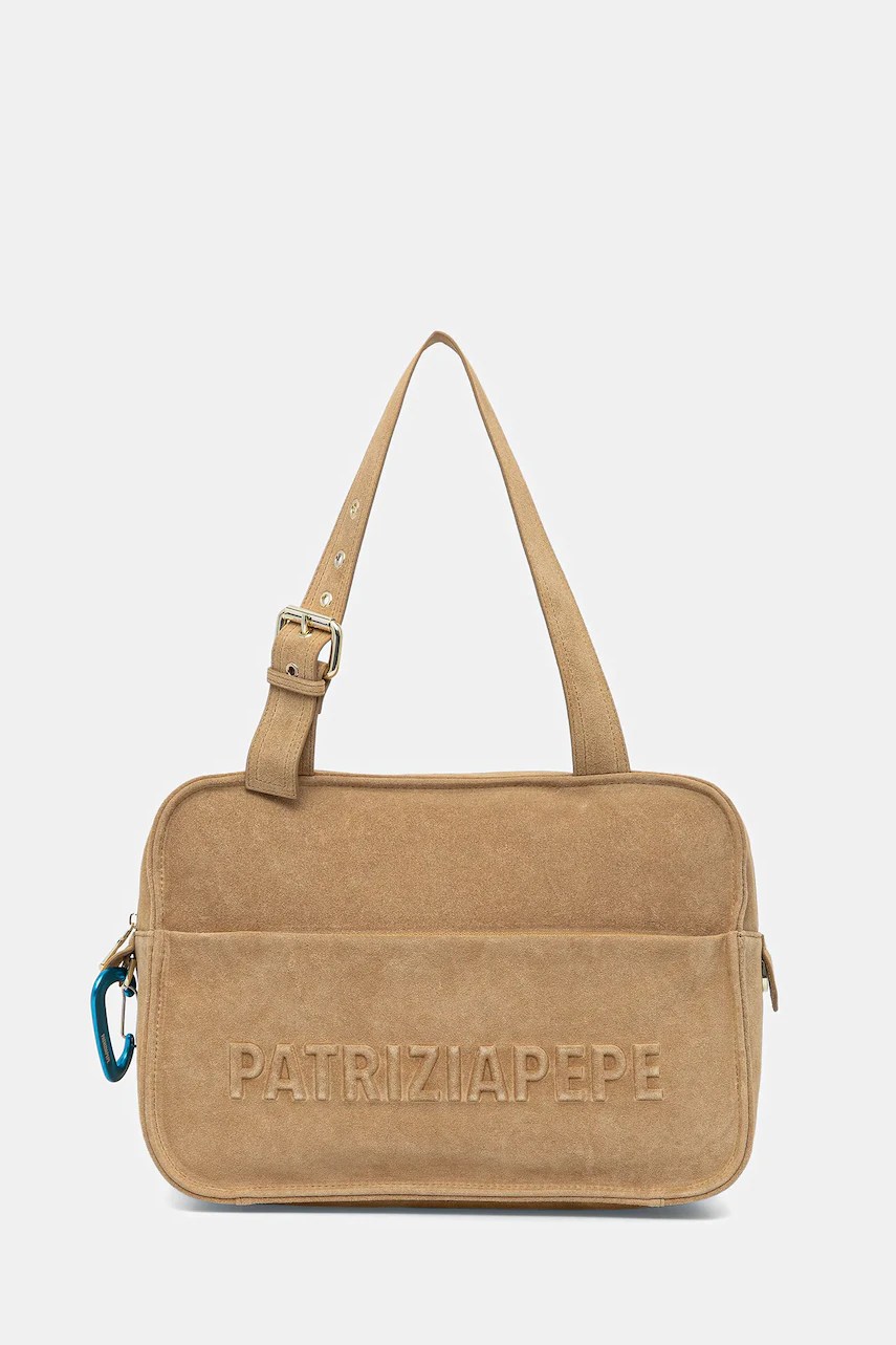 Geantă de mână patrizia pepe din piele întoarsă Geantă de mână patrizia pepe din piele întoarsă