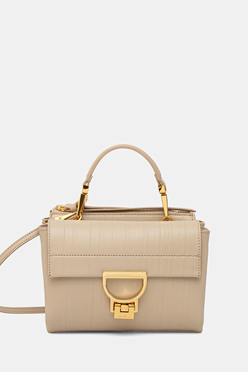 Poșetă de piele coccinelle ARLETTIS PLISSE Poșetă de piele coccinelle ARLETTIS PLISSE