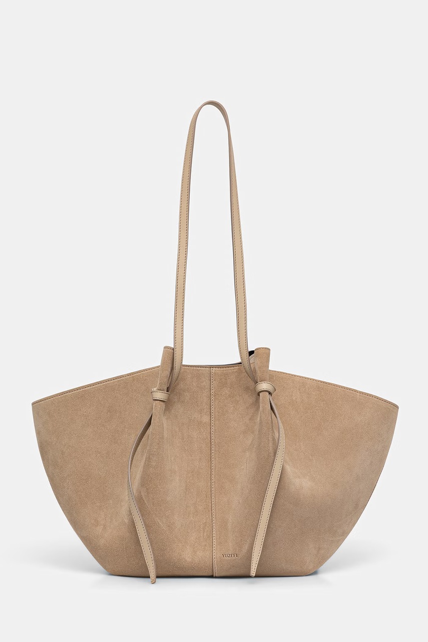 Geantă shopper LARGE MOCHI pentru femei, din piele întoarsă yuzefi Geantă shopper LARGE MOCHI pentru femei, din piele întoarsă yuzefi