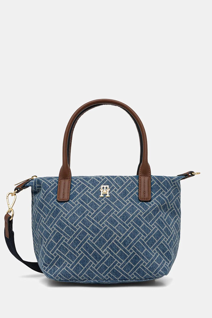 Geantă crossbody de damă din denim tommy hilfiger Geantă crossbody de damă din denim tommy hilfiger