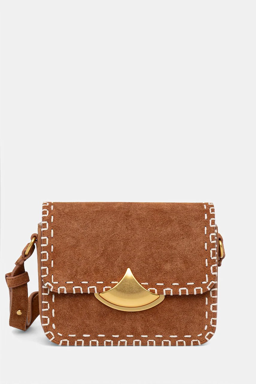 Sessun geantă crossbody din piele întoarsă Sessun geantă crossbody din piele întoarsă