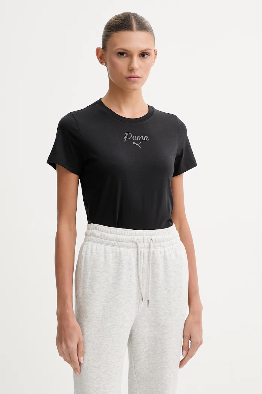 Tricou puma pentru femei, din bumbac Essential Script Tricou puma pentru femei, din bumbac Essential Script