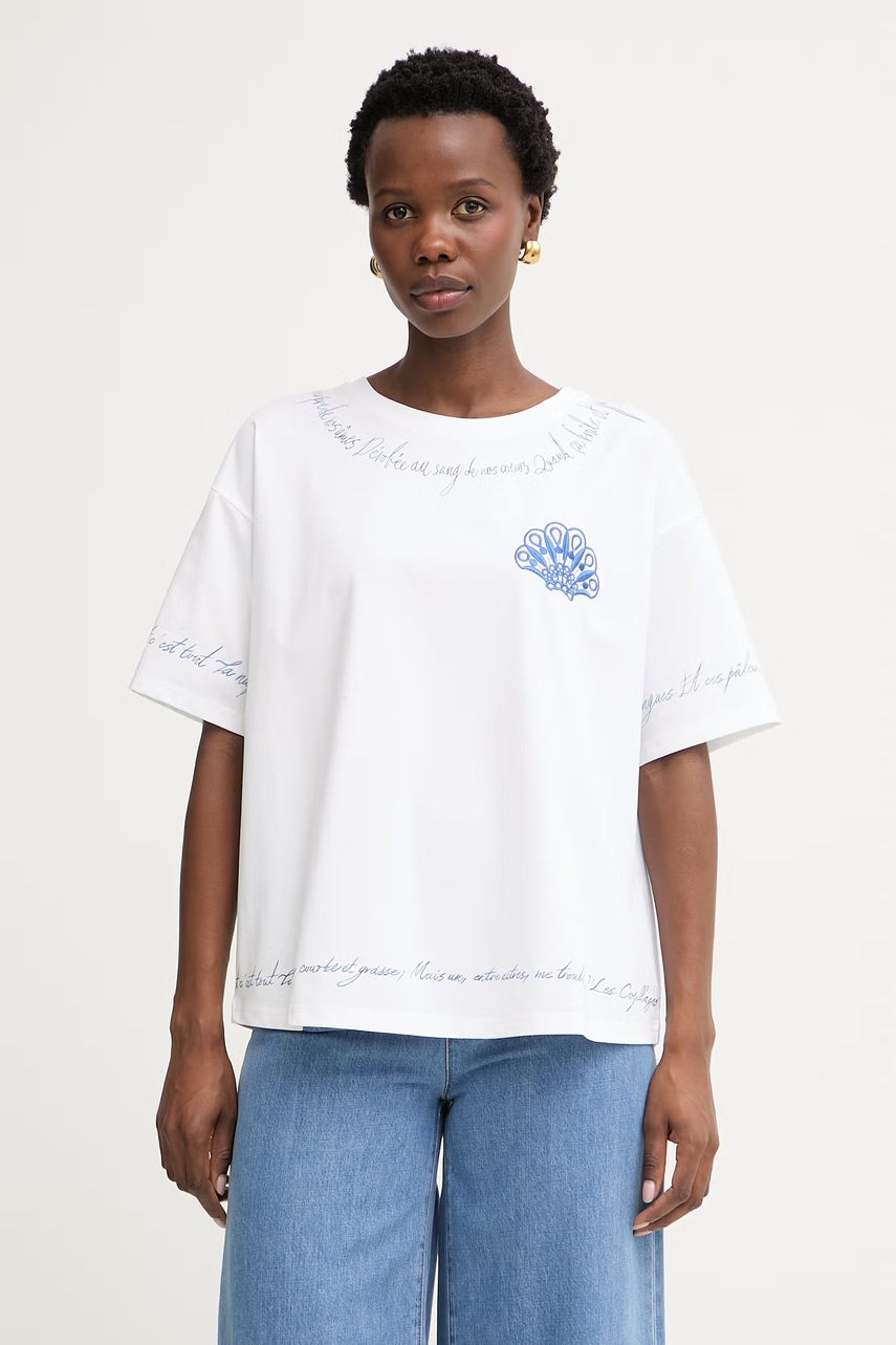 Tricou de damă twinset din bumbac Tricou de damă twinset din bumbac