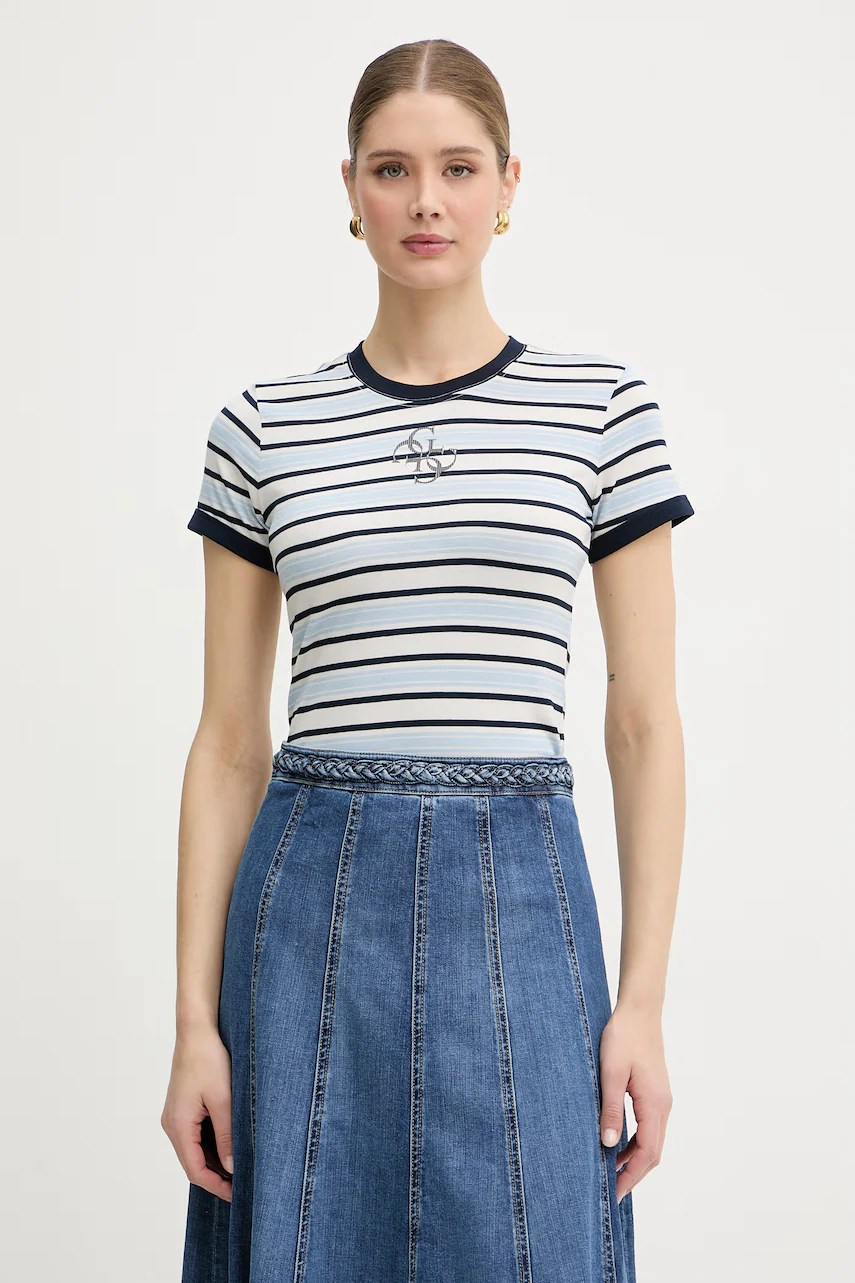 Guess tricou basic pentru femei, cu modal Guess tricou basic pentru femei, cu modal