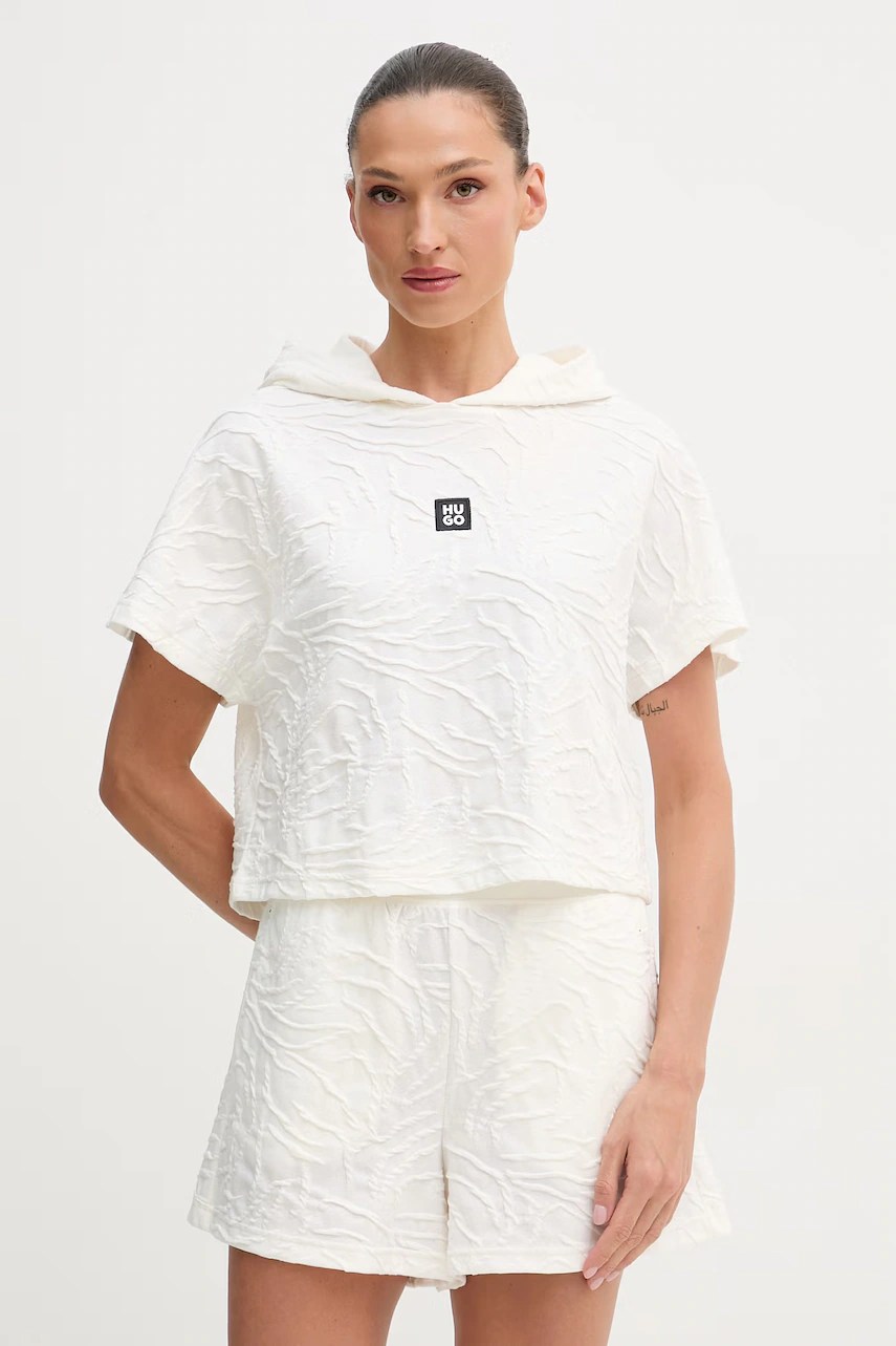 Crop top HUGO pentru femei, din bumbac zeb_top Crop top HUGO pentru femei, din bumbac zeb_top