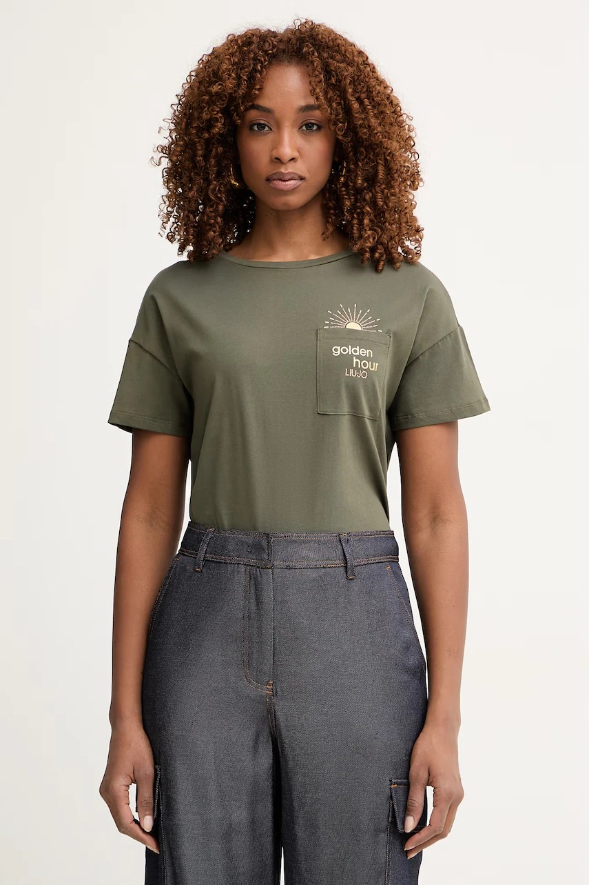 Tricou liu jo pentru femei din bumbac Tricou liu jo pentru femei din bumbac