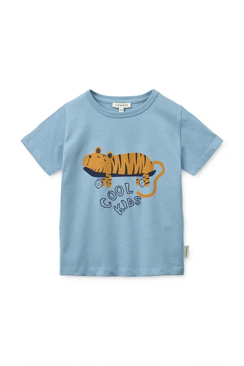 Tricou de bumbac pentru copii liewood apia placement mânecă scurtă Tricou de bumbac pentru copii liewood apia placement mânecă scurtă