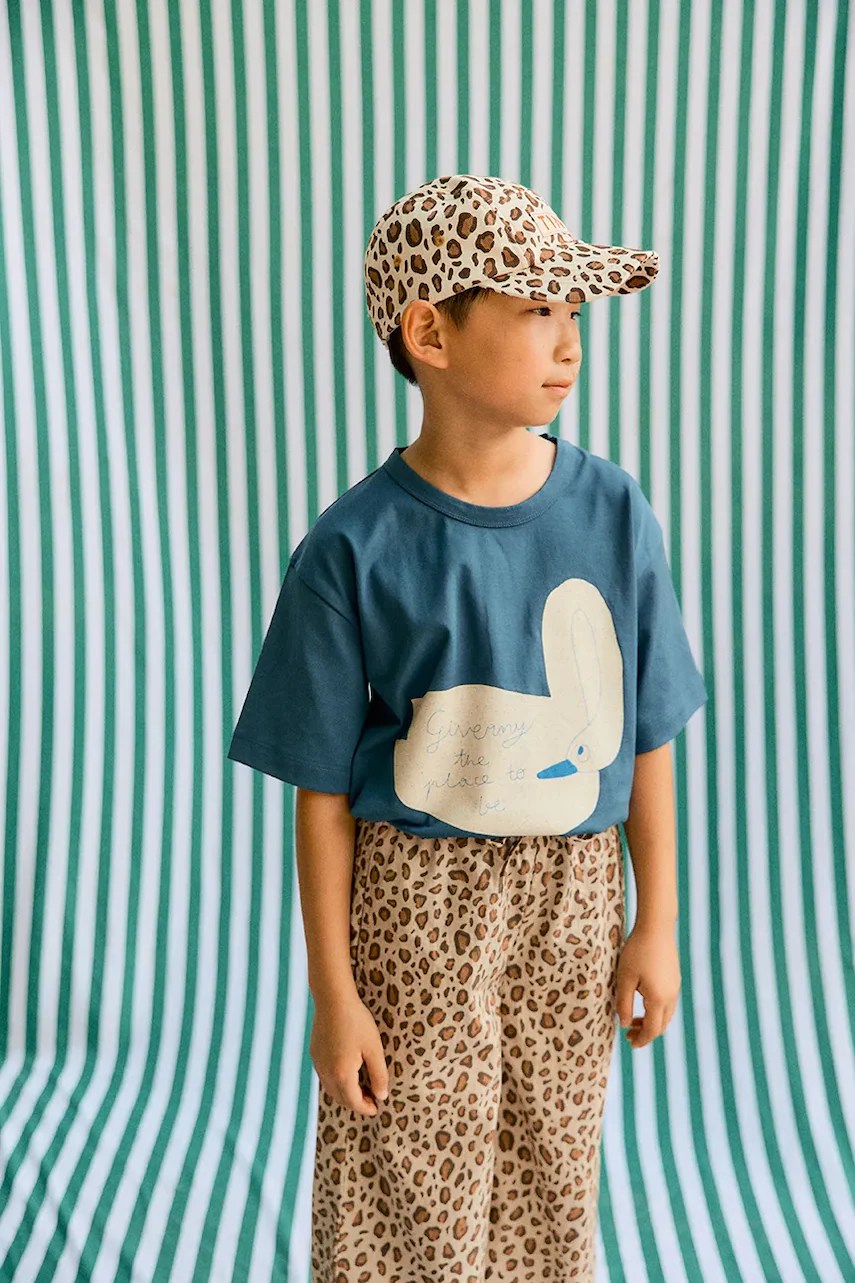 Tricou de bumbac pentru copii SWAN GRAPHIC TEE tinycottons Tricou de bumbac pentru copii SWAN GRAPHIC TEE tinycottons