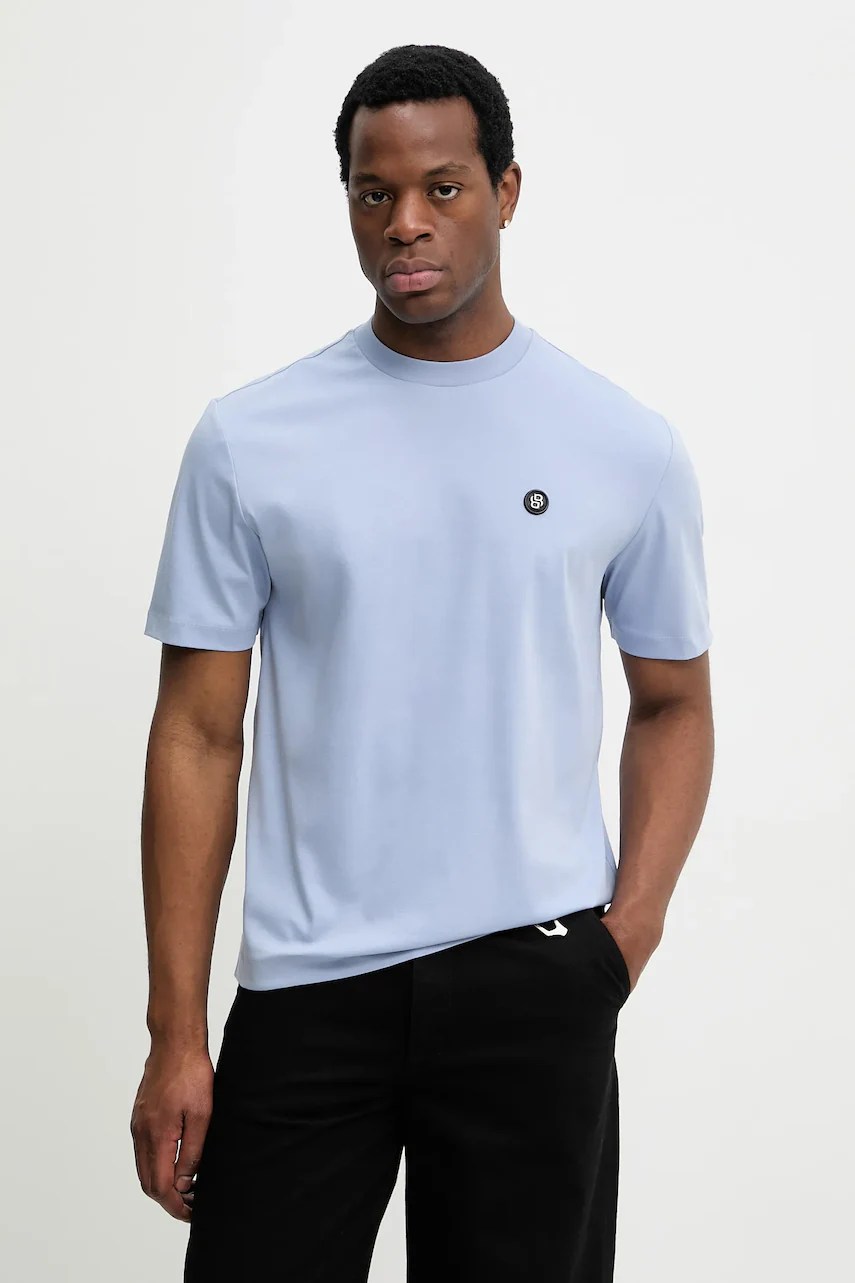 Tricou BOSS bărbați din bumbac c-taut 01 Tricou BOSS bărbați din bumbac c-taut 01